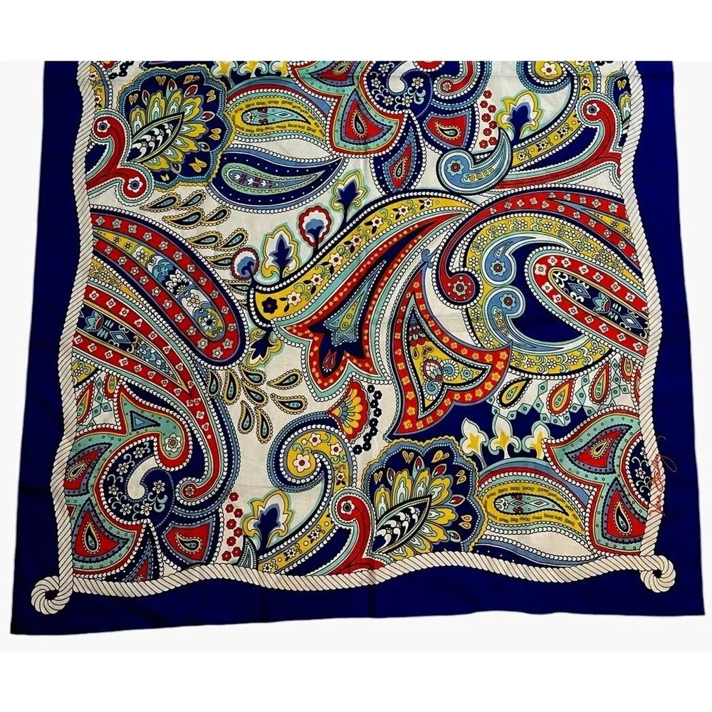 Vera Bradley Paisley Scarf Wrap Sarong‎ Womens Blue  Boho Nautical Summer